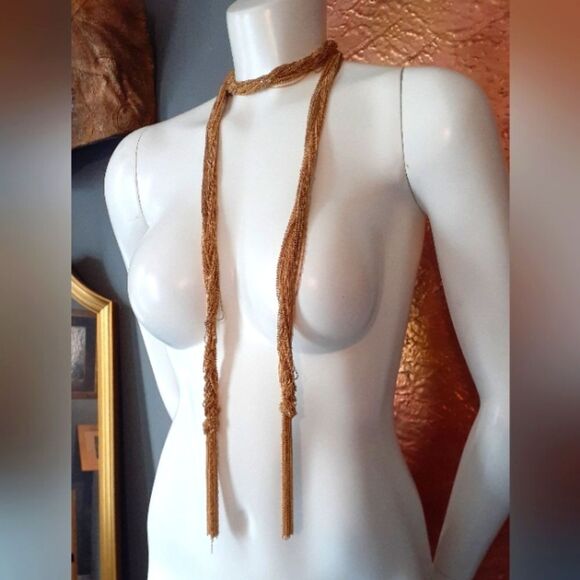 Zara Rope Chain Necklace Long Gold Multi-Chain - Picture 1 of 8